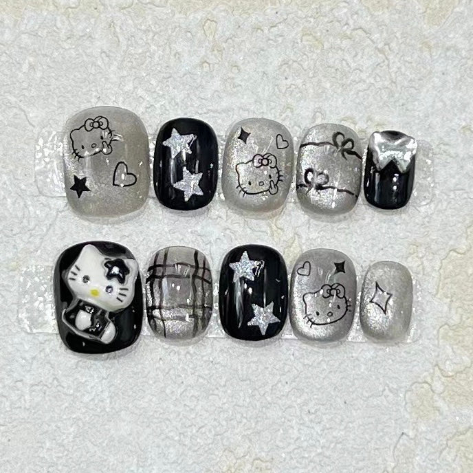 Short Black Hello Kitty Cat Eye