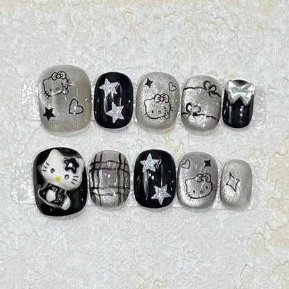 Short Black Hello Kitty Cat Eye